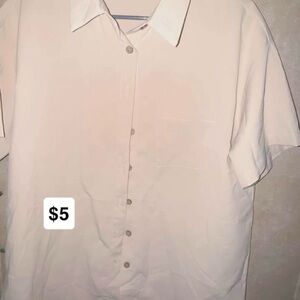 Men's Cream Short Sleeve Shirt